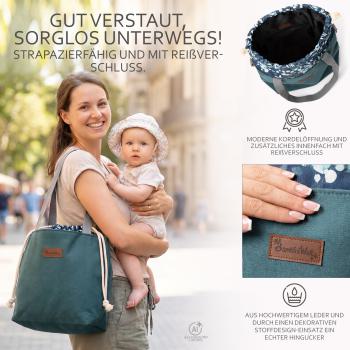 BAMBINIWELT Wickeltasche Schultertasche Shopper aus Leder für Kinderwagen Buggy